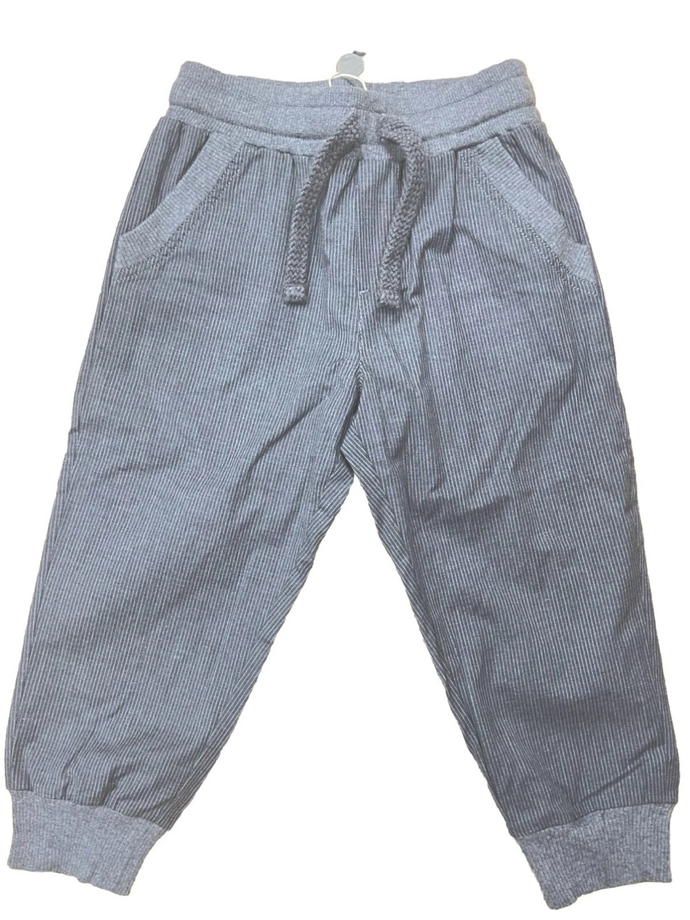 Dolce & Gabbana Pinstripe Drawstring Trousers Cotton Gray Kids toddler Sz 2